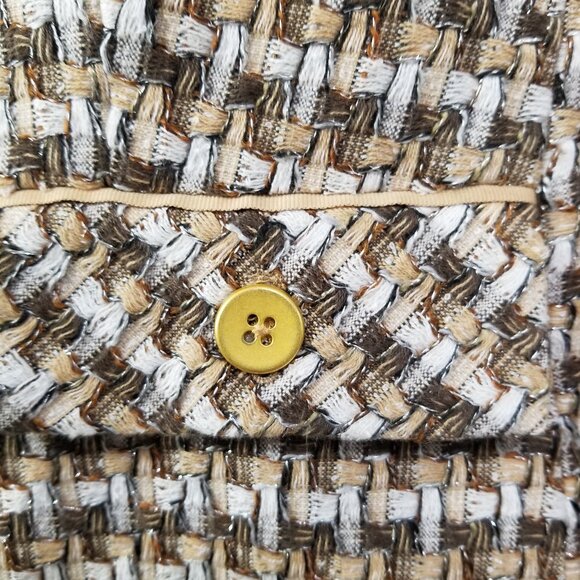 Chicos Boucle Tweed Blazer Lady Jacket Size 1 (8/M) Pockets Classic Career Crop - Picture 8 of 11